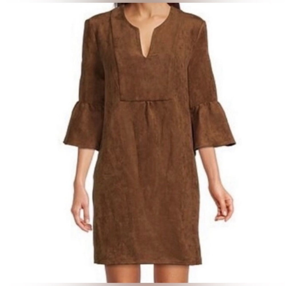JUDE CONNALLY - Kerry Faux Suede Dress / Medium / Brown